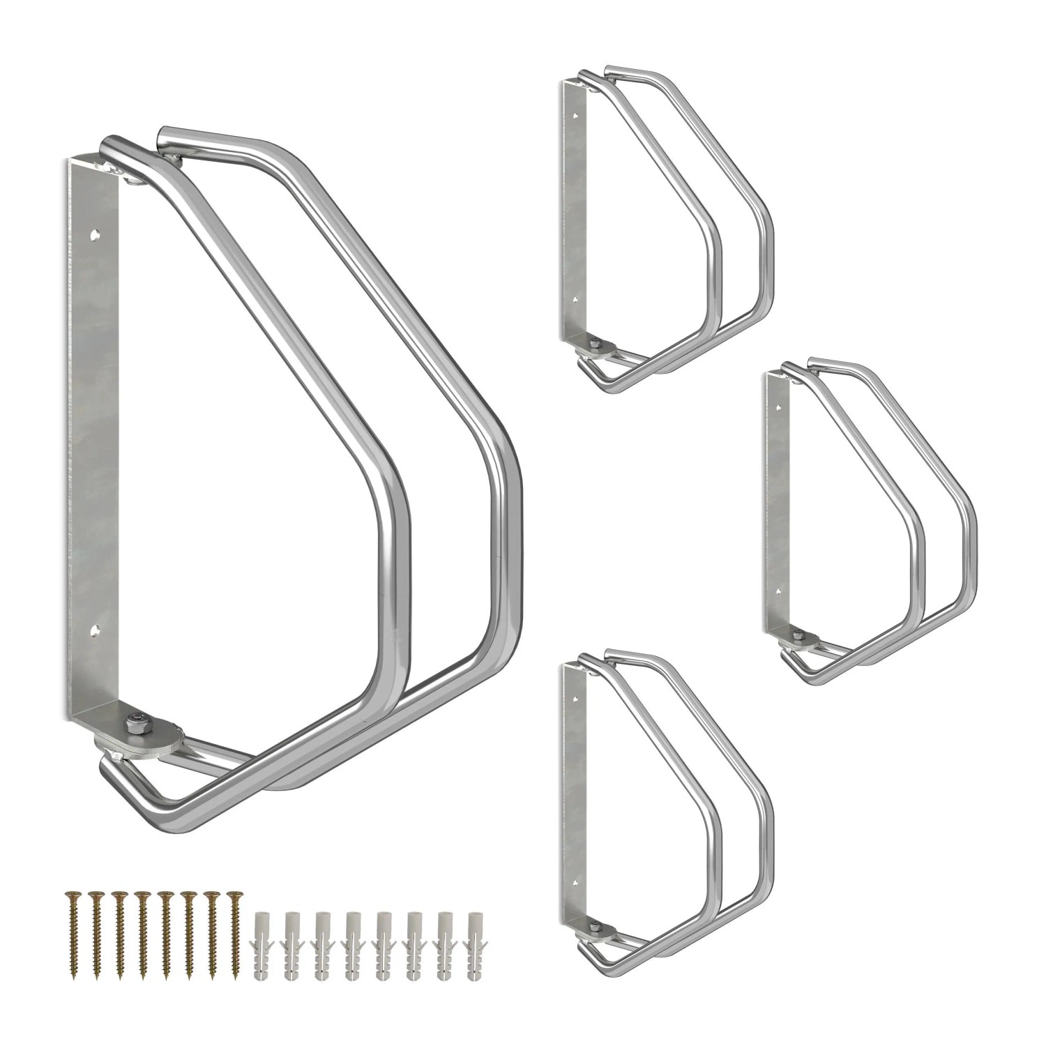 Relaxdays Fahrradständer 4er Set Stahl Silber Schwenkbar 32, 5 Cm X 9 Cm X 29, 5 Cm 0, 8 Kg