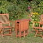 3-teilige Gartenmöbelgruppe Rio aus Eukalyptusholz mit Klappsesseln und Klapptisch für Balkon/Terrasse.