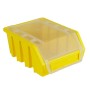 Gelbe PROREGAL Sichtlagerbox mit transparentem Deckel, 7,5x11,6x16,1 cm, für Aufbewahrungssysteme.