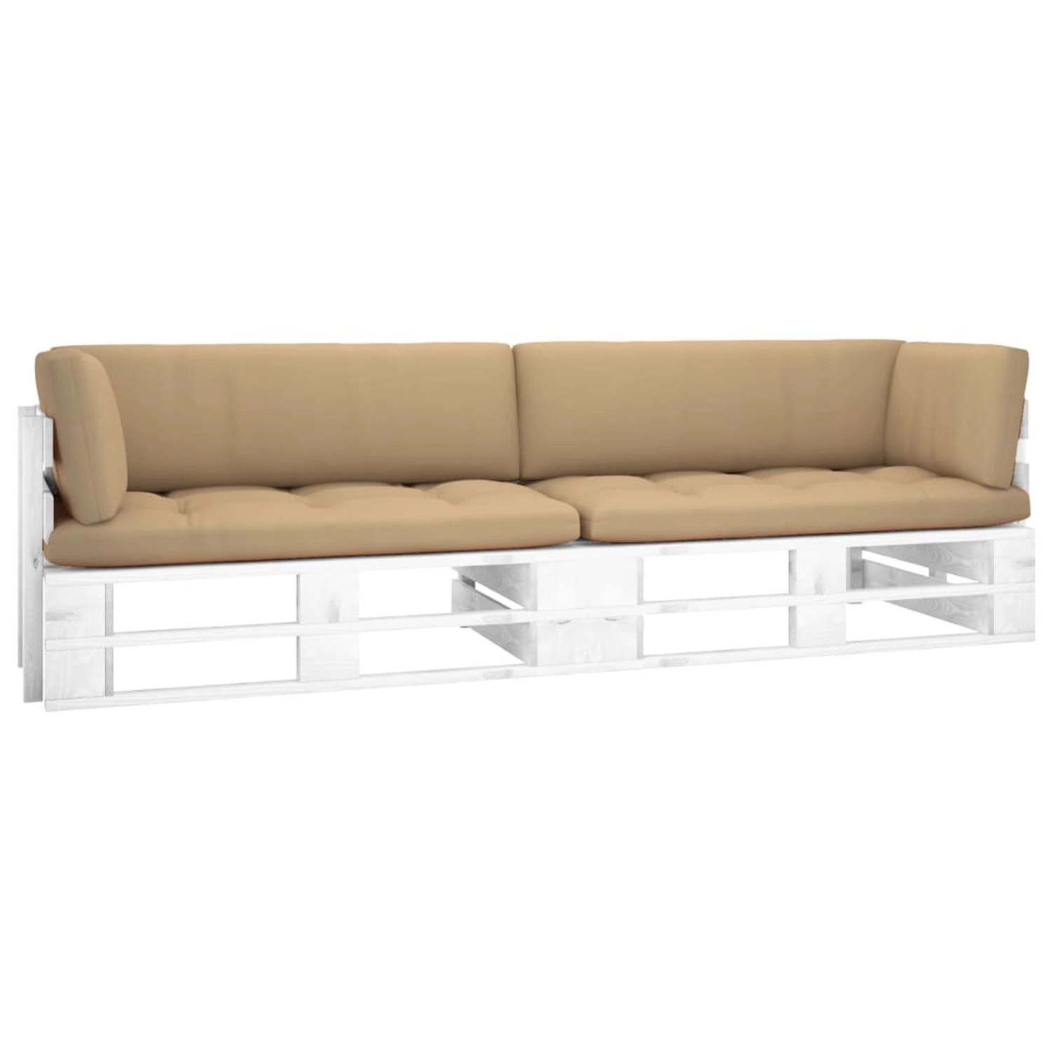vidaXL 2-Sitzer-Palettensofa Weiß Imprägniertes Kiefernholz 3066640
