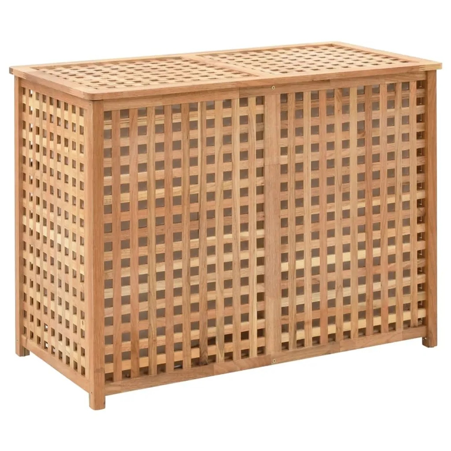vidaXL Wäschekorb 87,5x46x67 cm Massivholz Walnussholz 247604