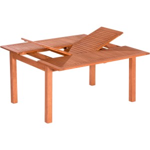 Quadratischer, ausziehbarer Merxx Gartentisch aus Holz, 150x150 cm.