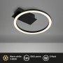 Moderne Brilo LED-Deckenleuchte Nici, schwarz, mit warmweißem Licht. Runde Form, ideal für Wohnräume.
