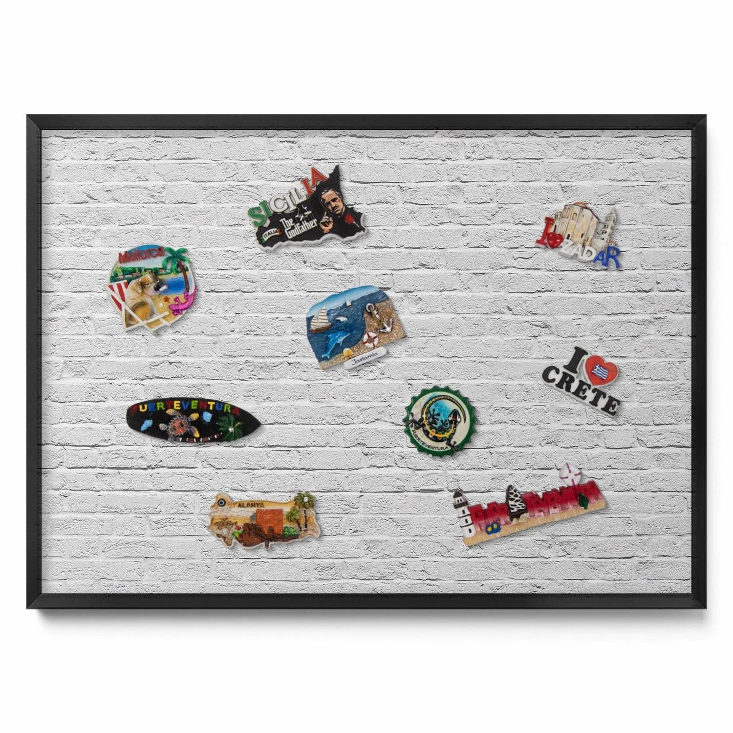 Tulup Magnettafel Magnettafel für die Wand Gerahmt Ziegelwand Helle Wand 70 günstig online kaufen