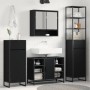 vidaXL Badschrank in Schwarz Eichen-Optik (40x30x180 cm) mit Tür, Teil eines Badezimmer-Sets.