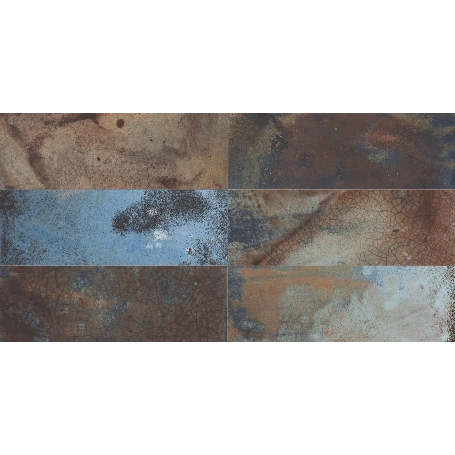 Swiss Aqua Technologies Wandfliesen Bodenfliesen FS Raku 20x40CM 0,96 M²  Farbmischung Terracotta Blau Matt