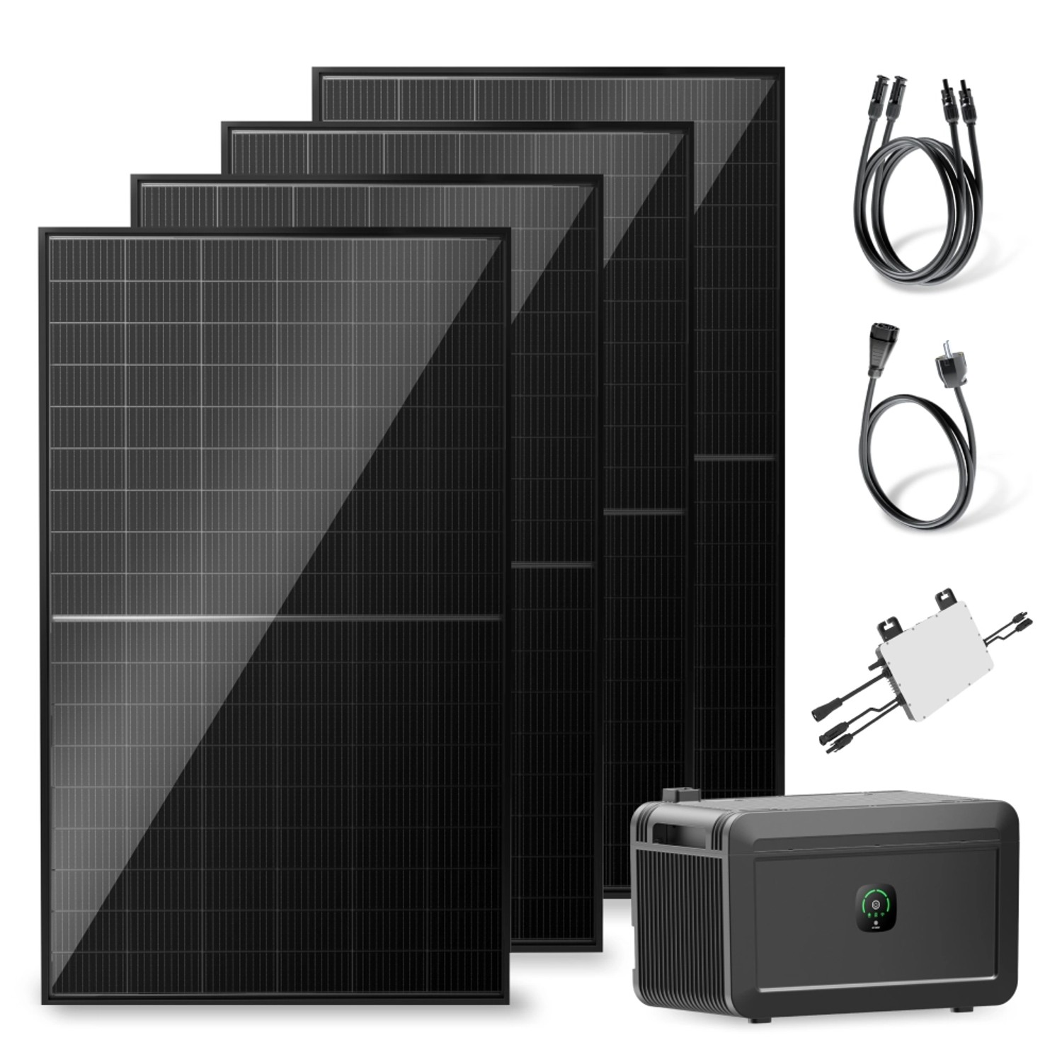 Solakon Balkonkraftwerk 2000W 800W Solaranlage mit Speicher Steckerfertig K günstig online kaufen