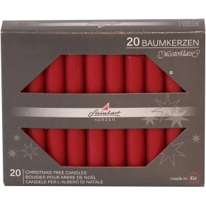 Altrote Baumkerzen, 20er Pack, 95 mm, für stimmungsvolle Weihnachtsdekoration.