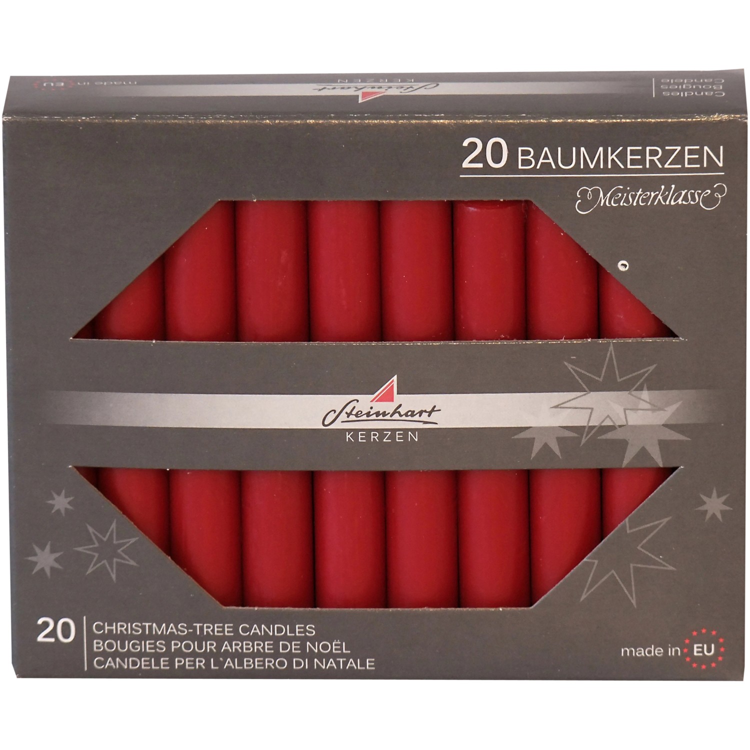 Altrote Baumkerzen, 20er Pack, 95 mm, für stimmungsvolle Weihnachtsdekoration.