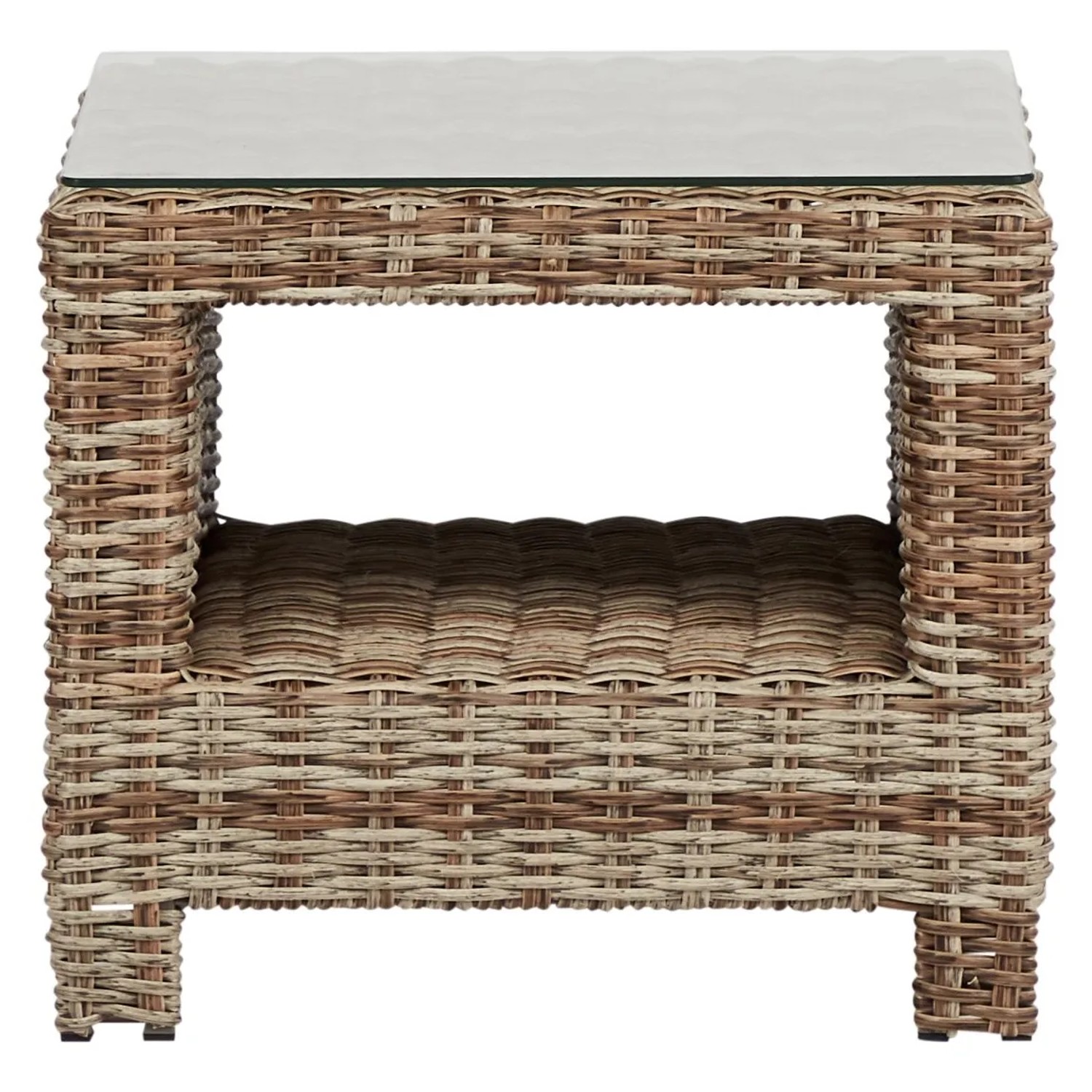 ebuy24 Gram Beistelltisch mit Glasplatte Natur