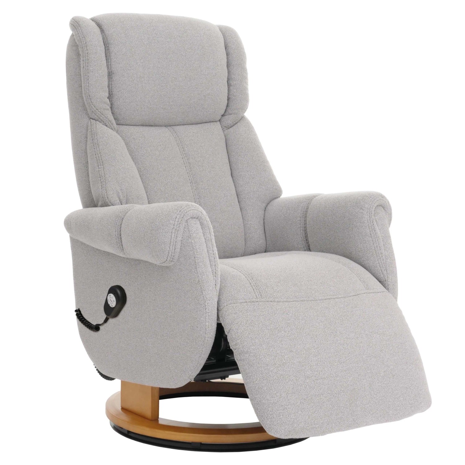 MCA Relaxsessel + Aufstehhilfe N58 Bouclé Stoff Holz Grau Holz Natur