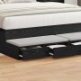 vidaXL Bettschubladen in Schwarz Eichen-Optik unter einem Bett. Nachttisch mit Schublade.