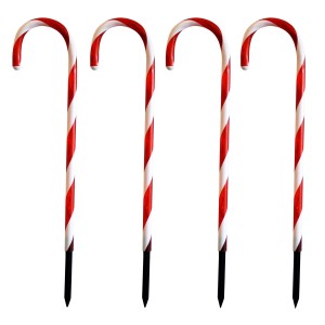 Mojawo 4er Set LED-Gartenleuchtstäbe Zuckerstange 32 Weißen LEDs Leuchtstab IP44