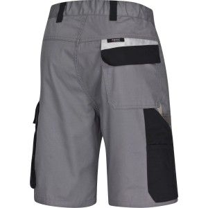 Safety&More Arbeitsbermuda Extreme Grau-Schwarz Gr. M mit vielen Taschen.