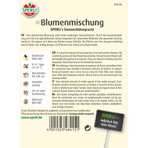 Samenpackung Sperli Sommerblütenpracht, bunte Blumenmischung für Sommerblumen.