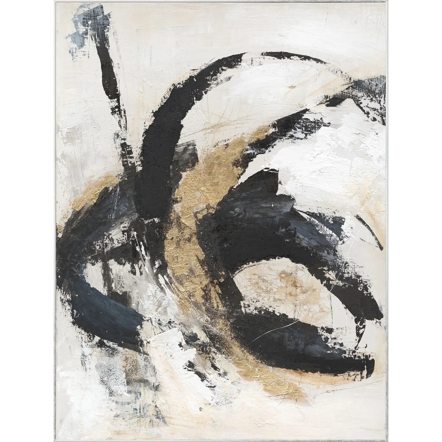 Art Universe Leinwandbild Black & Gold Expression 90 x 120 cm