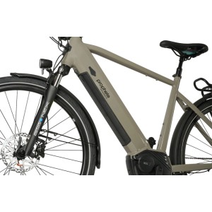 Blaues Prophete Trekking E-Bike Entdecker 3.0 Herren mit AEG Mittelmotor.