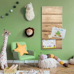 Banjado Magnettafel 37x78cm mit Holzplanken-Motiv im Kinderzimmer, inklusive Magnete.