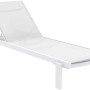 DELUKE Sonnenliege RUNE mit Rollen Klappbar 74x190x31cm Metall Weiß Gartenliege Strandliege