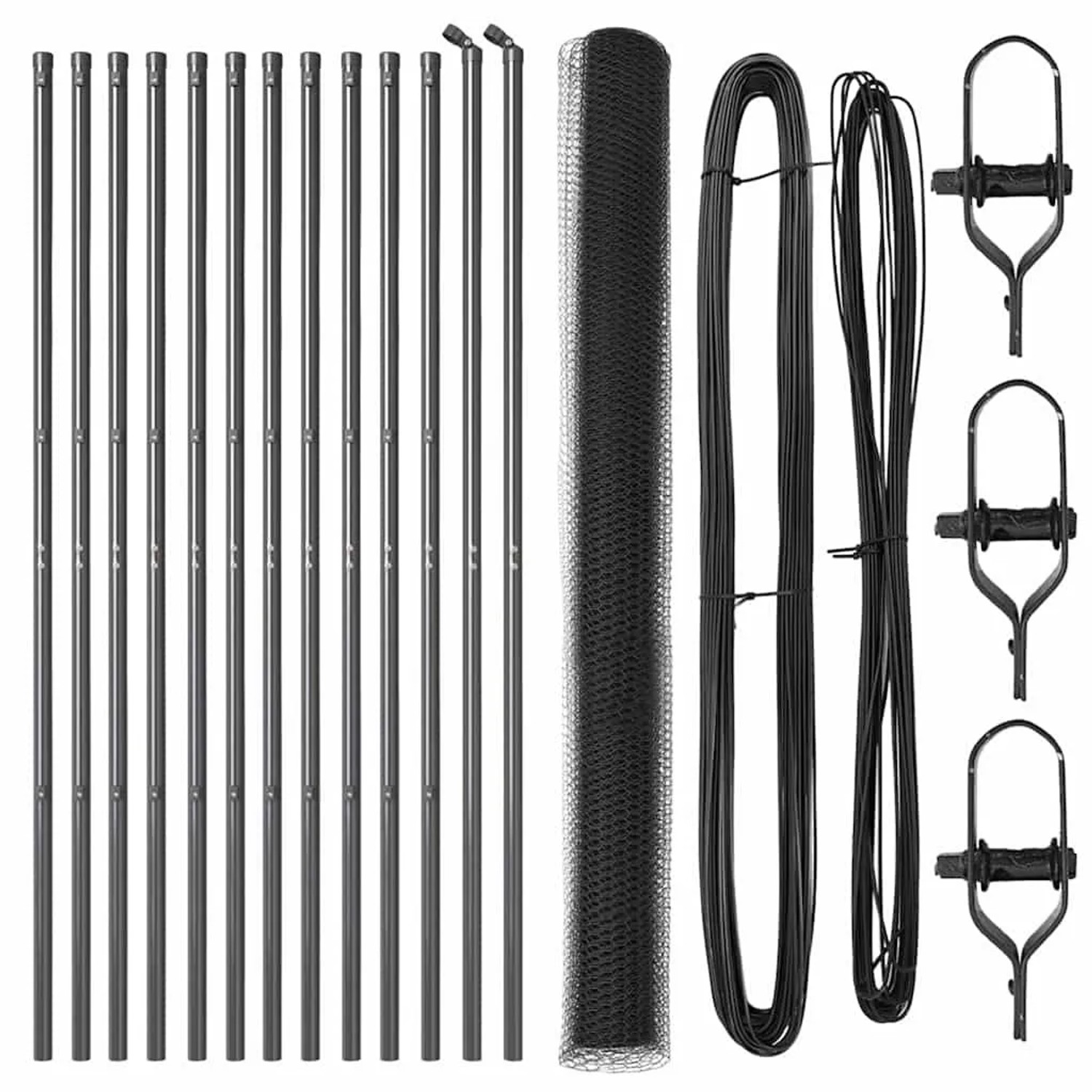 vidaXL Zaunpfosten Grau 25 x 1,6 m 13 mm Maschenweite Stahl und PVC 3352829 günstig online kaufen