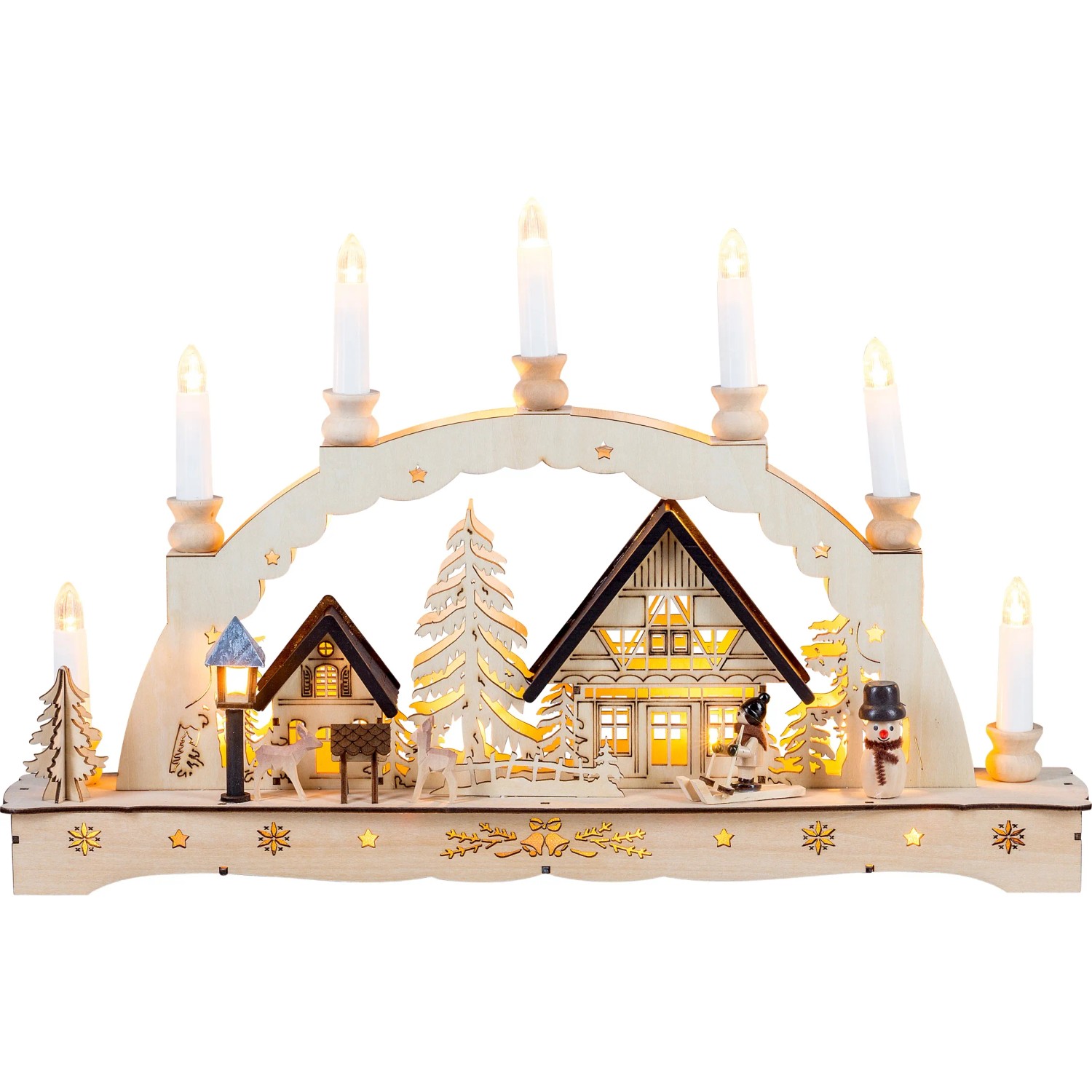 HGD Lichterbogen Weihnachtsromantik mit LED-Beleuchtung 48 x 8 x 30 cm
