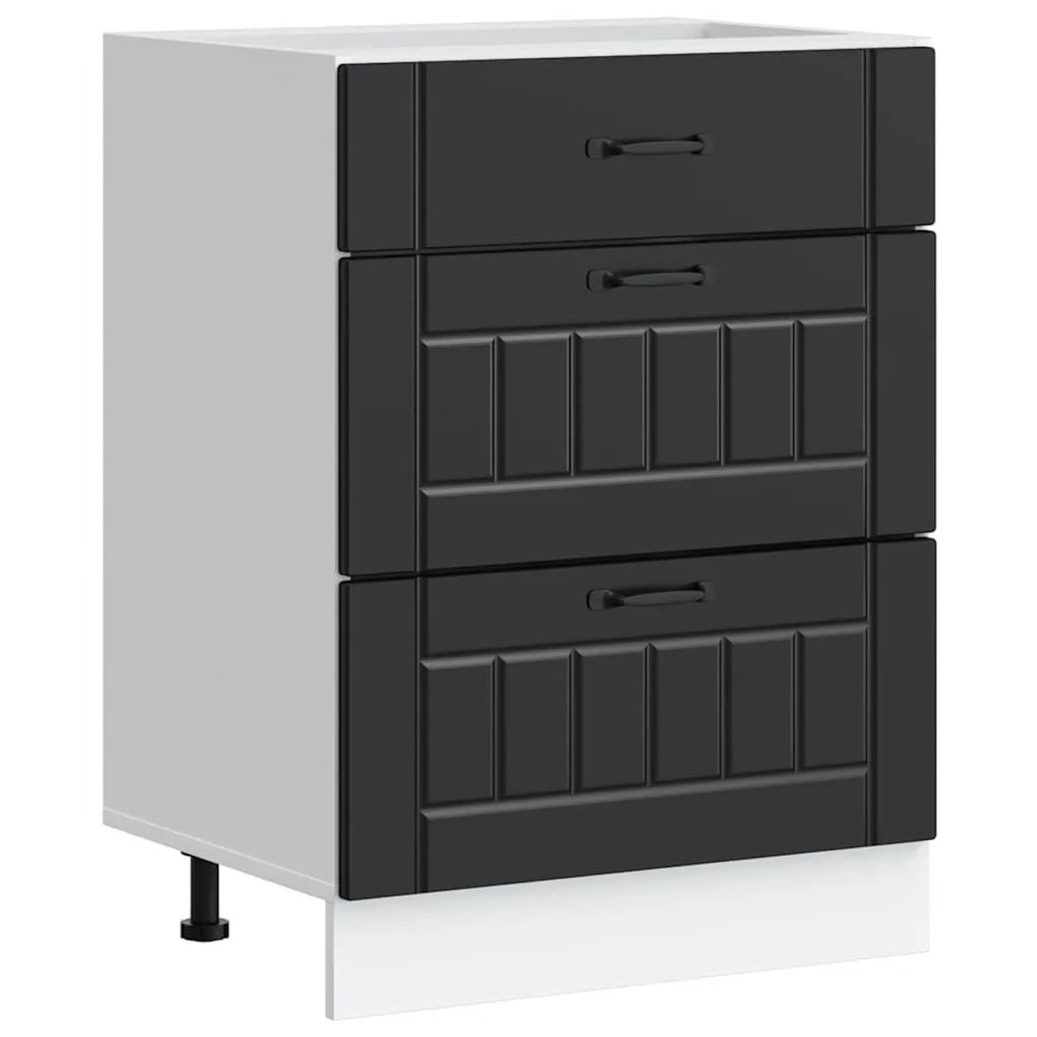 DELUKE Küchenunterschrank MARO Schwarz 60x46x81,5cm Küche Unterschrank Mit Schublade