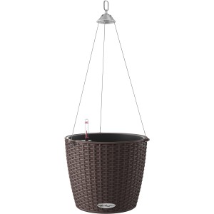 Lechuza Hängeampel Nido Cottage, Ø 27cm, Mokka, mit Bewässerungssystem und Edelstahlaufhängung.