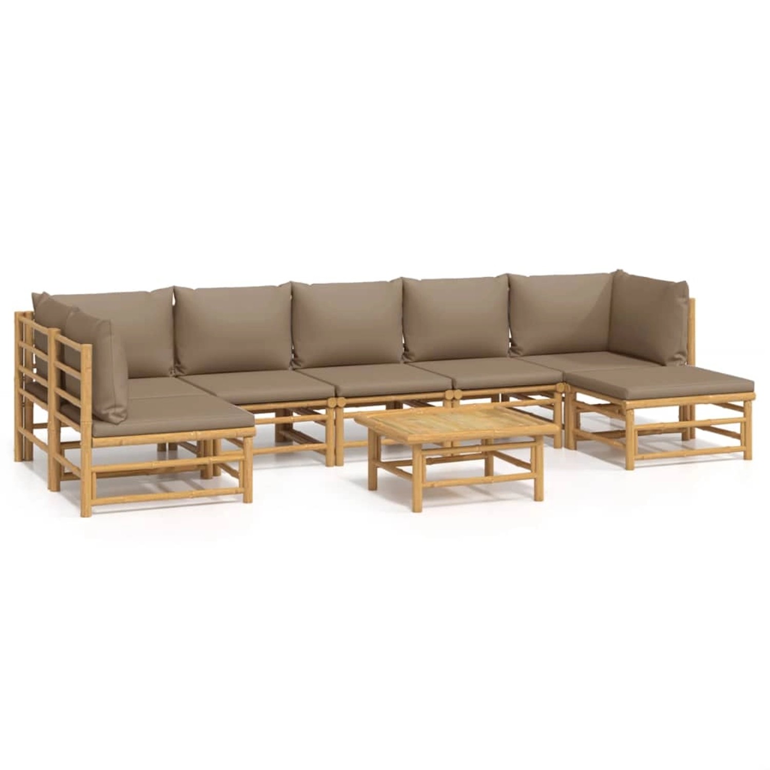 Vidaxl 8-tlg. Garten-lounge-set Mit Kissen Taupe Bambus günstig online kaufen