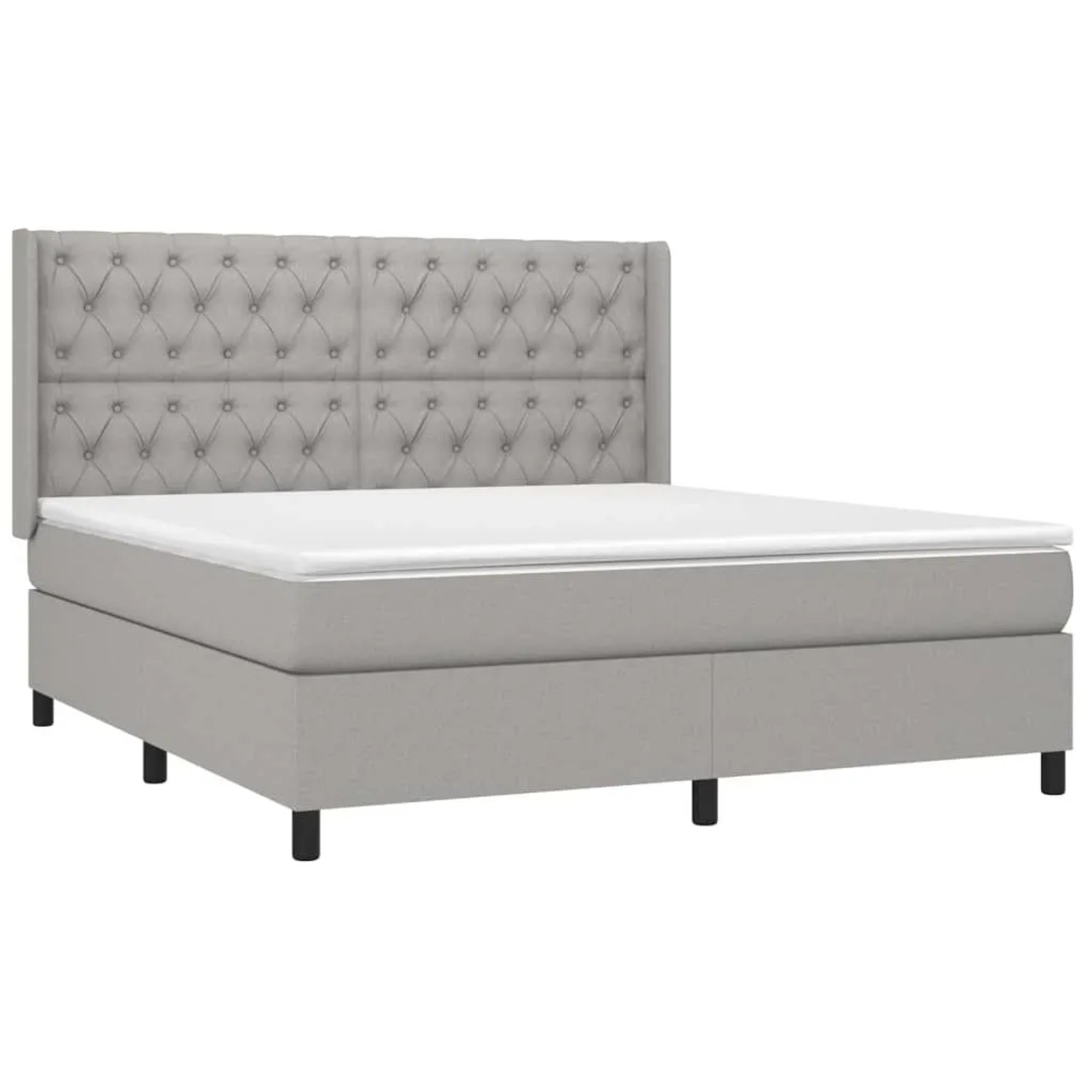 vidaXL Boxspringbett mit Matratze Hellgrau 160x200 cm Stoff 3131681 günstig online kaufen