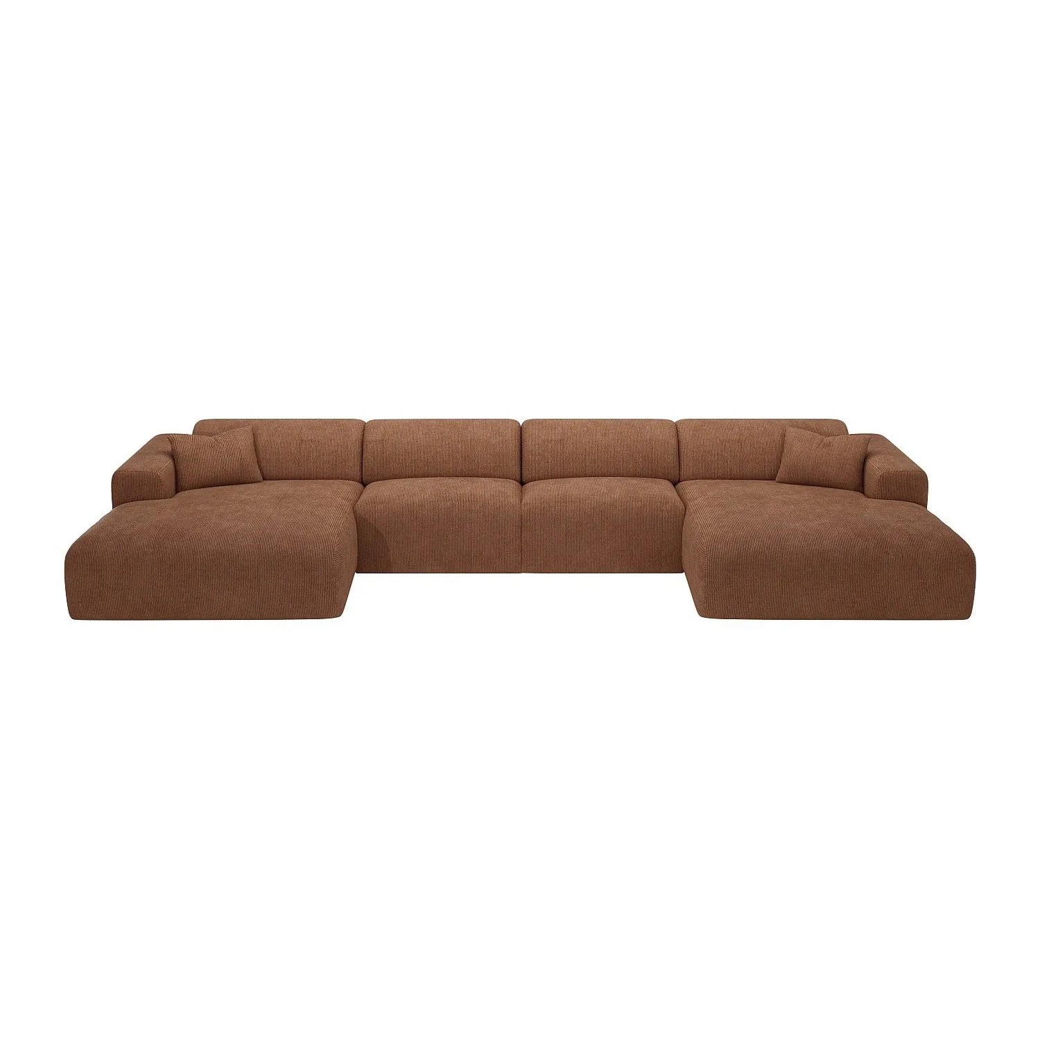 Vente-unique Sofa Ohne Schlafmöglichkeit Pogni Terracotta 356 cm