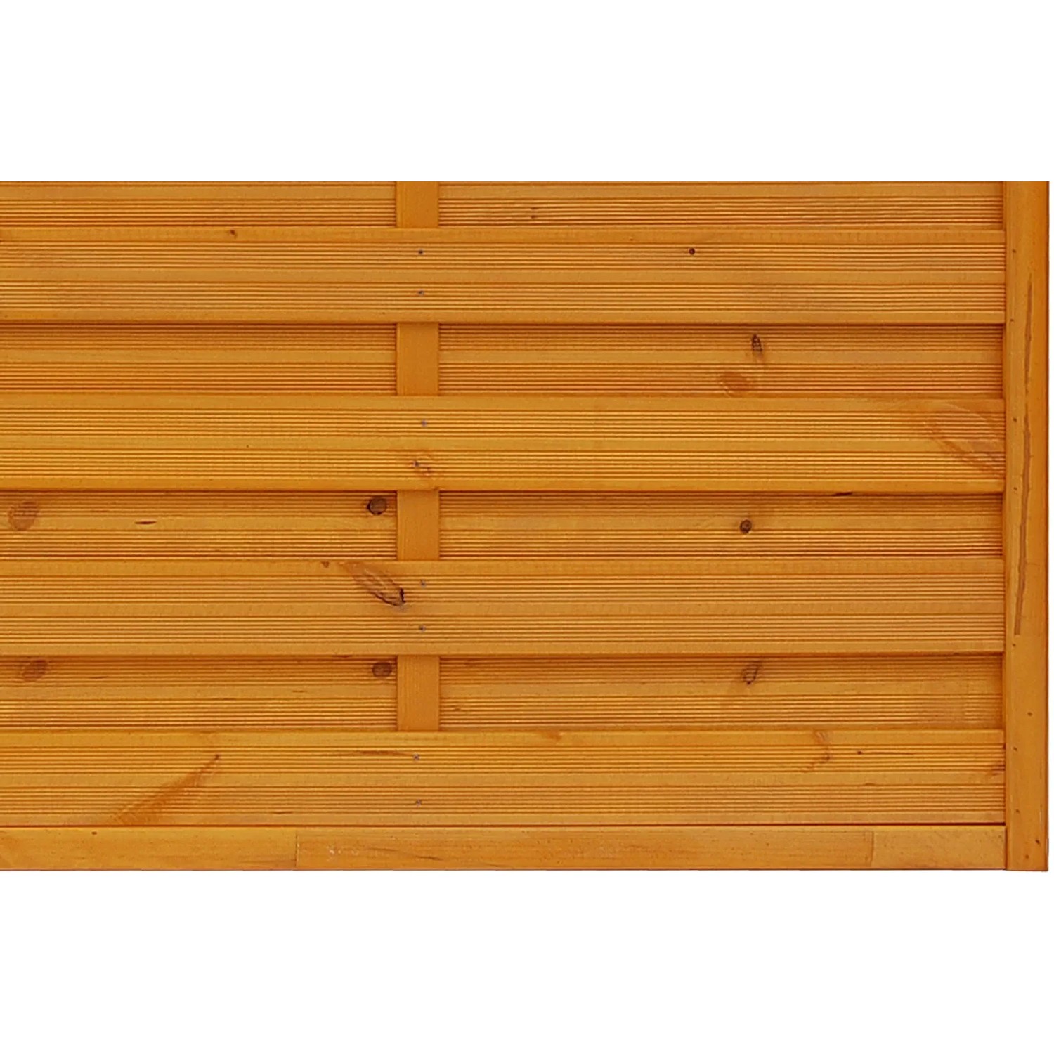Sichtschutzzaun Element München, Pinienfarben, aus geriffeltem Kiefernholz.