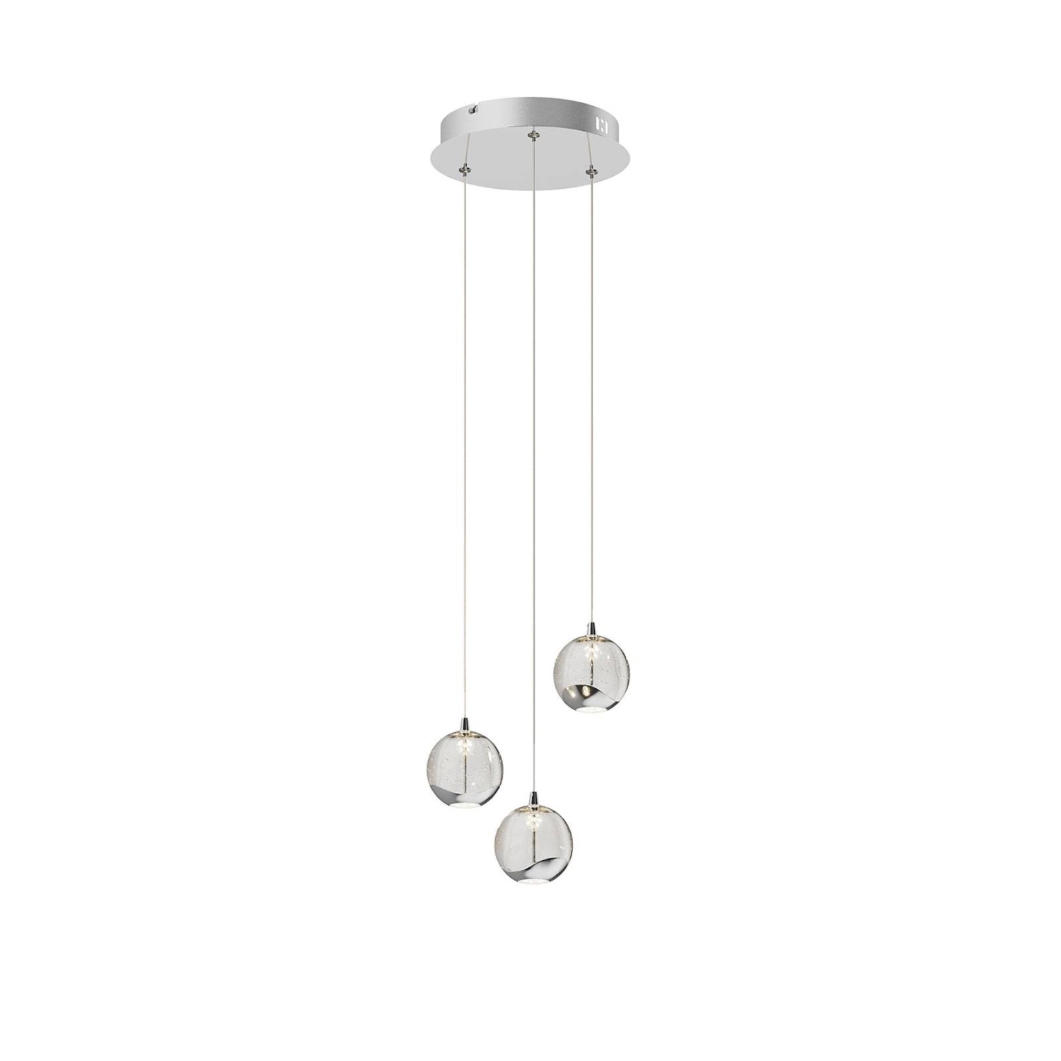Lucande LED Pendelleuchte Hayley 9624367 Modern in Transparent aus Glas 3-f günstig online kaufen