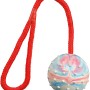 Jollypaw Ball am Seil, Naturgummi, Ø 6cm, 30cm, Apportierspielzeug für Hunde.