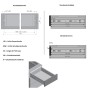 Technische Zeichnung Schubladenauszug Schwarz, Vollauszug 550 mm, Maße und Details.