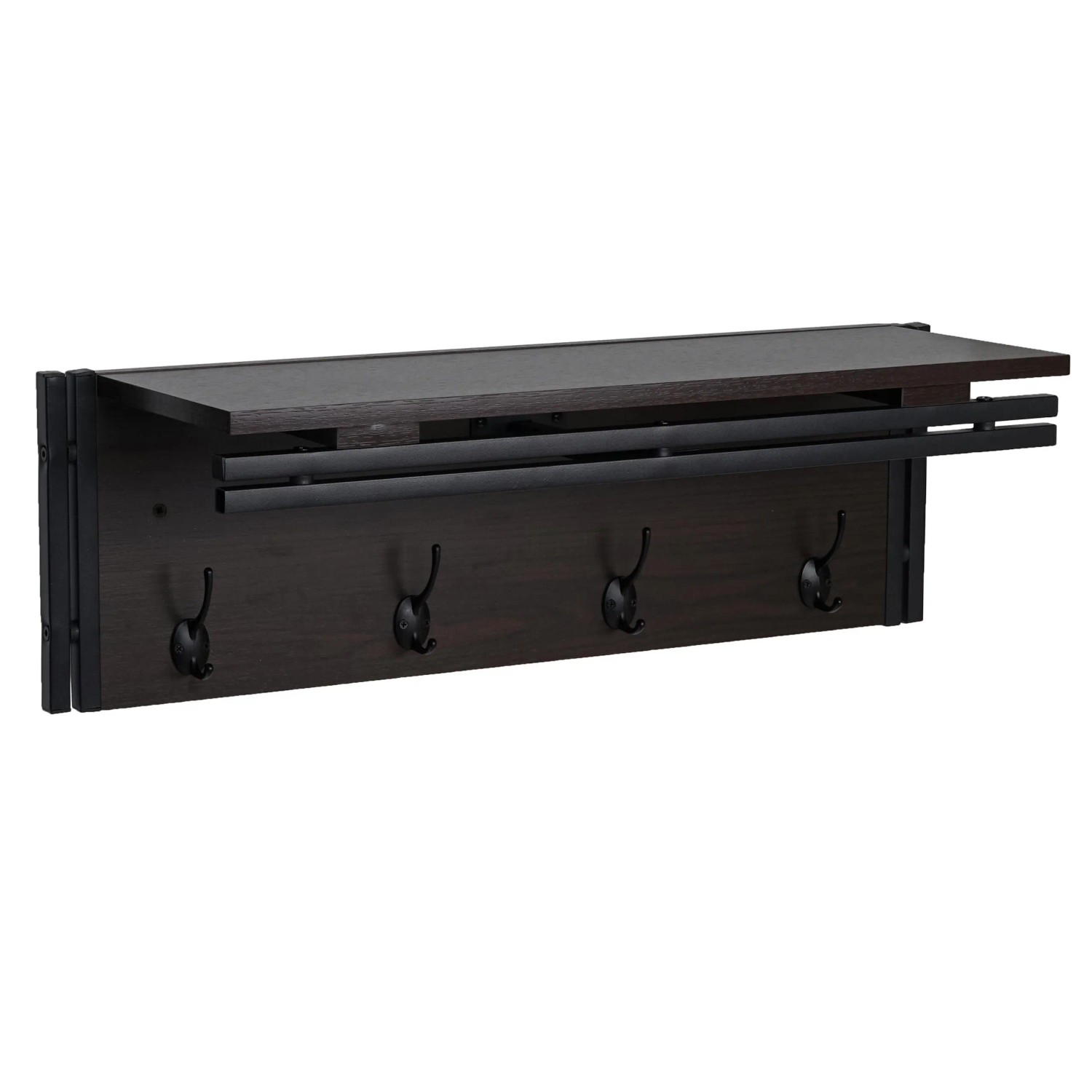 MCW Wandgarderobe A27 4 Haken 3D-Struktur Dunkelbraun