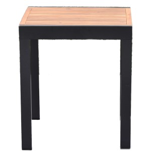 Rechteckiger, ausziehbarer Merxx Gartentisch in Natur-Grau, 130x65 cm. Gartentisch mit Akazienholzplatte und Aluminiumgestell.