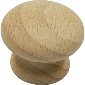 Holzfarbener Möbelknopf S87 aus Buchenholz, unbehandelt.