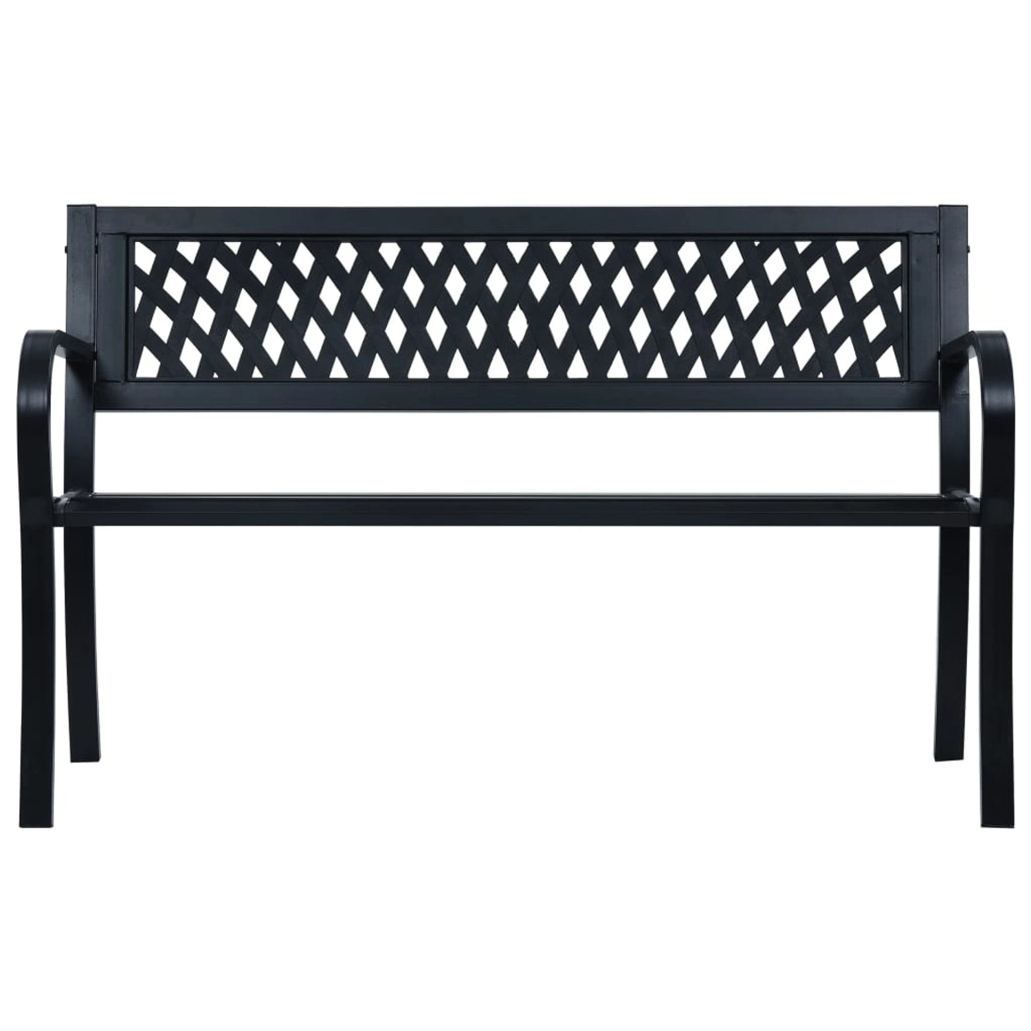 VidaXL Gartenbank Stahl 125 cm Schwarz