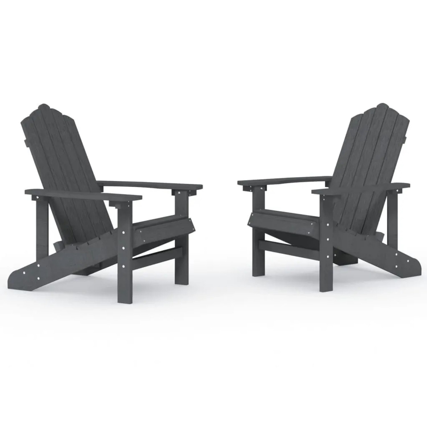 Furnicato Adirondack-gartenstühle 2 Stk Hdpe Anthrazit