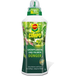 Compo Grünpflanzen- und Palmendünger 1 l Flasche für kräftige, grüne Blätter.