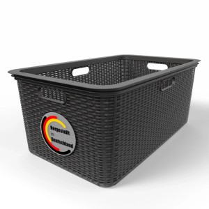 BigDean Wäschekorb 59x39x26 Cm Rattan Design Wäschewanne Made In Germany BigDean Wäschekorb 59x39x26 cm Rattan Design – Wäschewanne Made in Germany