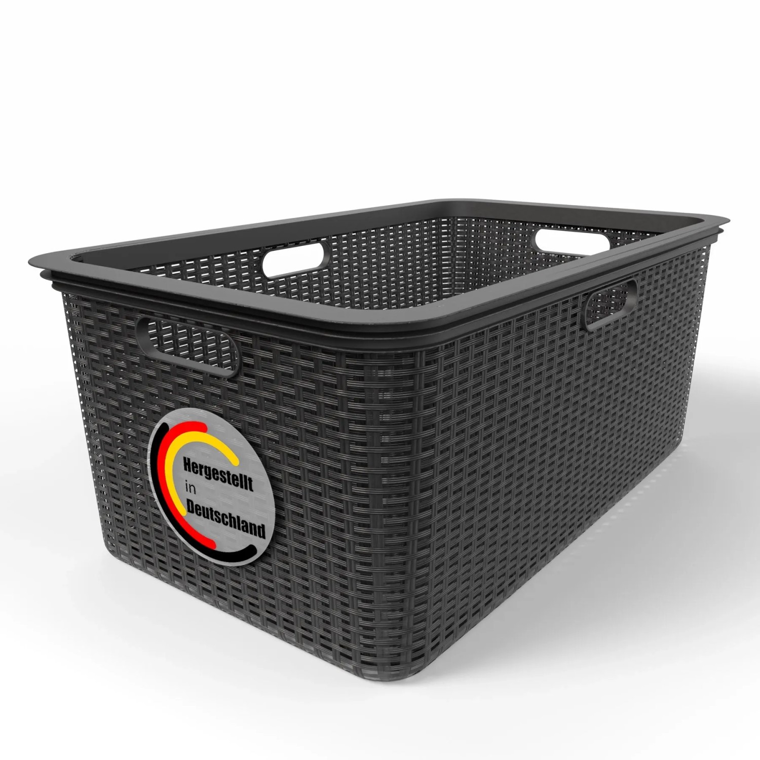 BigDean Wäschekorb 59x39x26 Cm Rattan Design Wäschewanne Made In Germany BigDean Wäschekorb 59x39x26 cm Rattan Design – Wäschewanne Made in Germany