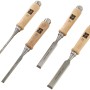 LUX Stechbeitel Set, 4-teilig mit Holzgriffen. Hobel & Beitel in verschiedenen Größen.