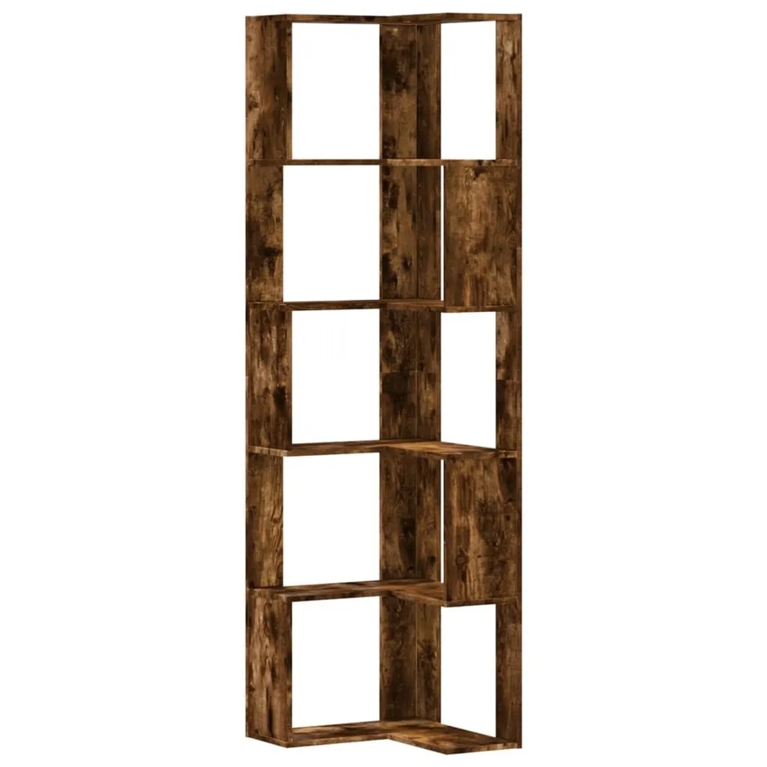 vidaXL Eck-Bücherregal 5 Böden Räuchereiche 50x50x179 cm Holzwerkstoff 852586