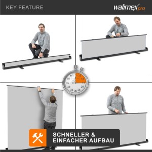 Walimex Pro Roll-Up Panel Hintergrund Grau 210X220Cm Fotohintergrund Fotostudio
