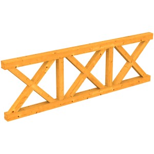 Skan Holz Brüstung Andreaskreuz, 270x84 cm, Fichte Eiche hell für Terrassenüberdachung.