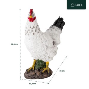 VERDOBA Wetterfeste Gartenfiguren Weißes Huhn