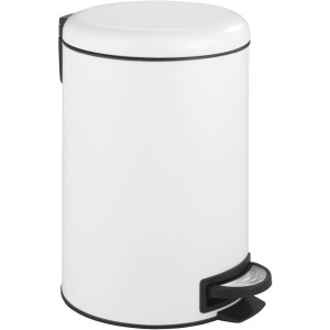 Weißer Wenko Tret-Mülleimer Leman, 12 l, mit Absenkautomatik für Küche und Bad.