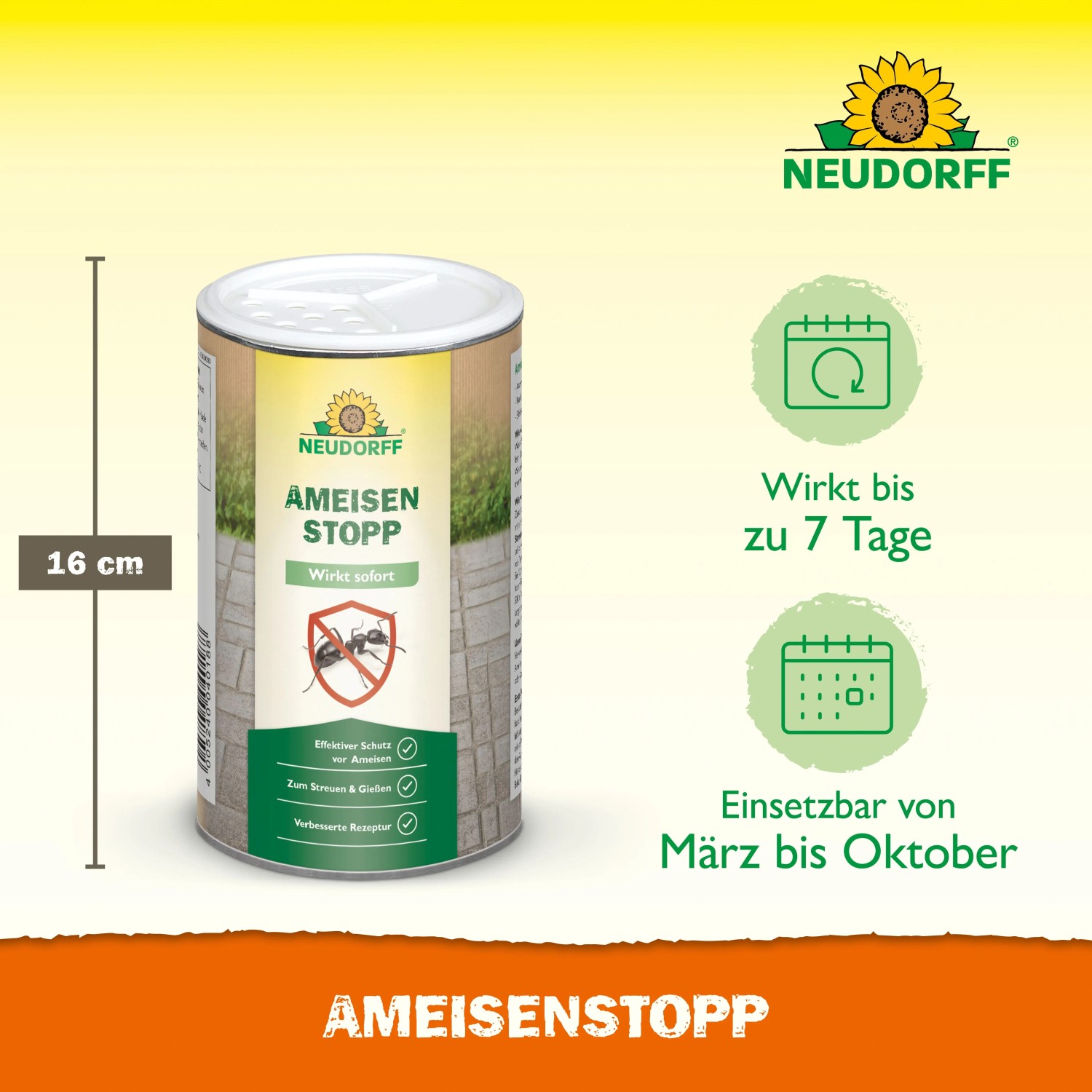 Neudorff Ameisen-Stopp 300g Dose: Granulat zum Streuen oder Gießen gegen Ameisen.