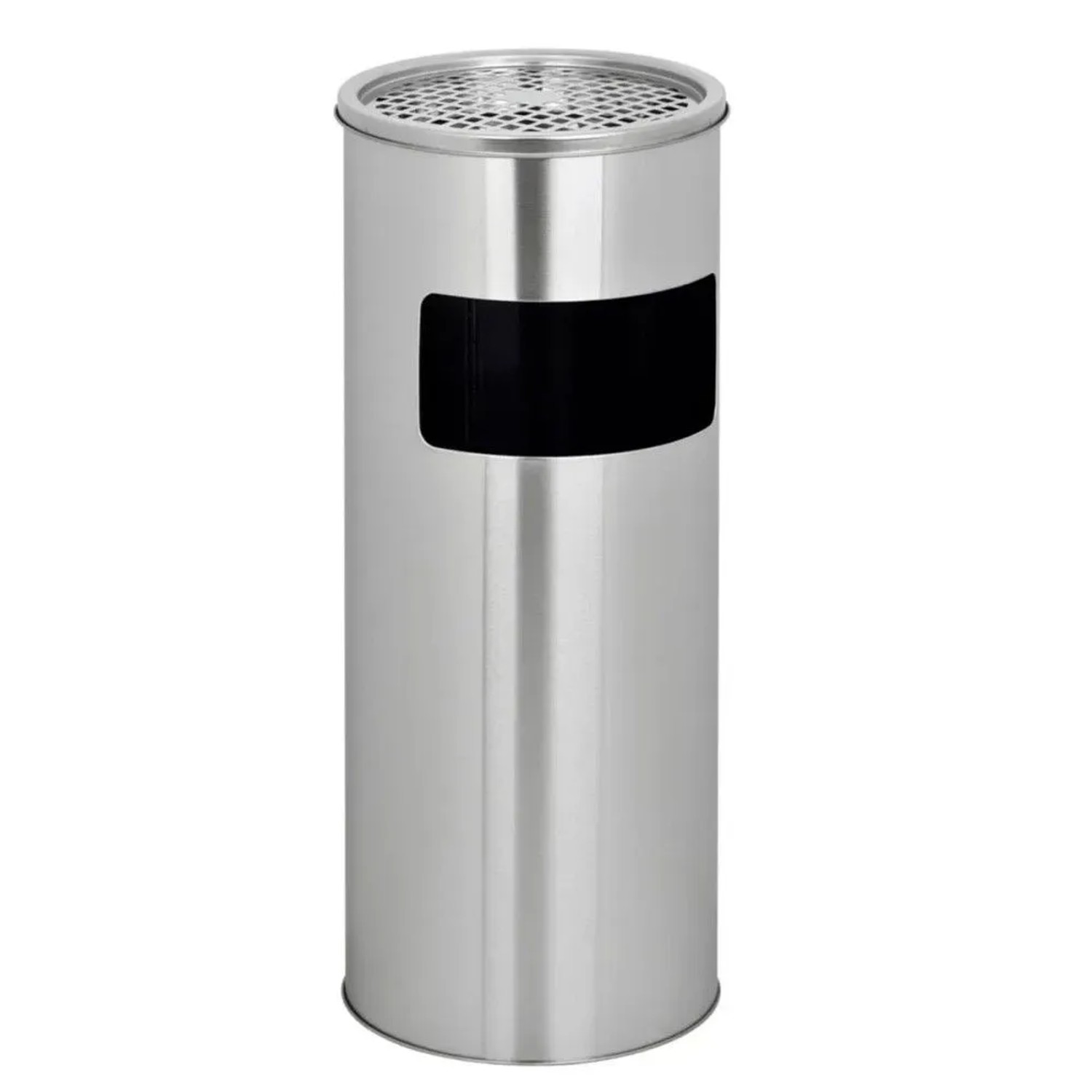 Svita 30L Standaschenbecher Eimer Aschenbecher Mülleimer Ascher 60x25cm Silber